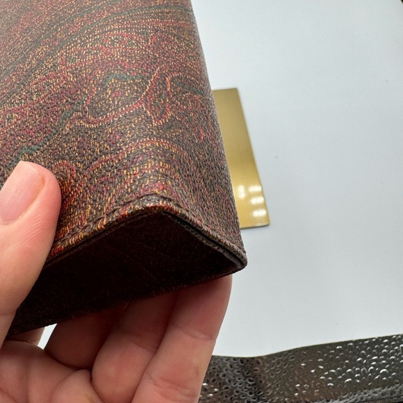 90s Etro Milano Paisley Coated Canvas Mini Clutch/Cosmetic Bag - Picture 6 of 13
